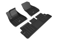 3D MAXpider 2020-2022 Tesla Model 3 Elitect 1st & 2nd Row Floormats - Black Floor Mats - Rubber 3D MAXpider   