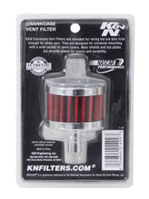Load image into Gallery viewer, K&amp;N Steel Base Chrome Top Crankcase Vent Filter 1/2in. Vent / 2in. OD / 1-1/2in. Height Air Filters - Universal Fit K&amp;N Engineering   
