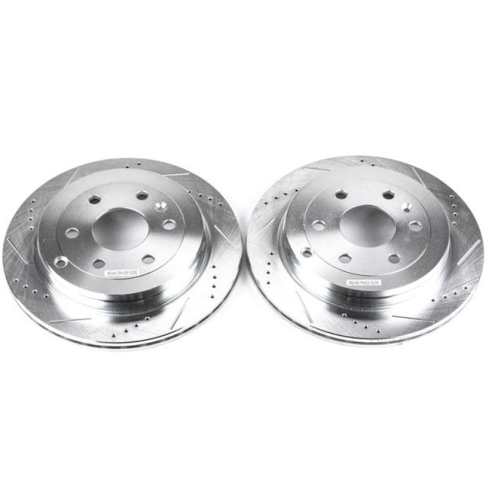 Power Stop 08-17 Buick Enclave Rear Evolution Drilled & Slotted Rotors - Pair Brake Rotors - Slot & Drilled PowerStop