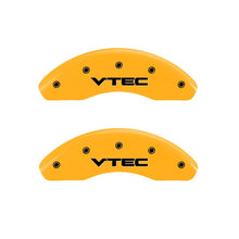 Load image into Gallery viewer, MGP 2 Caliper Covers Engraved Front Vtech Yellow Finish Black Characters 2009 Honda Civic Caliper Covers MGP   
