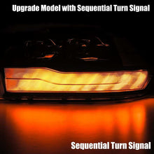Load image into Gallery viewer, AlphaRex 09-18 Dodge Ram 1500HD LUXX LED Proj Headlights Plnk Style Blk w/Activ Light/Seq Signal/DRL Headlights AlphaRex
