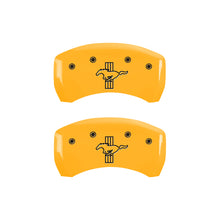 Load image into Gallery viewer, MGP Rear set 2 Caliper Covers Engraved Rear GT350 Shelby &amp; Cobra Yellow finish black ch Caliper Covers MGP
