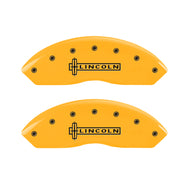 MGP 4 Caliper Covers Engraved Fr Lincoln Rr Star Logo Yellow Finish Blk Char 2002 Lincoln Blackwood Caliper Covers MGP
