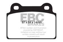 Load image into Gallery viewer, EBC 08-16 Mitsubishi Lancer Evo 10 2.0 Turbo (1 piece rotor) Yellowstuff Rear Brake Pads Brake Pads - Performance EBC   
