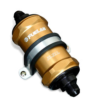 Load image into Gallery viewer, Fuelab 848 In-Line Fuel Filter Standard -8AN In/Out 10 Micron Fabric w/Check Valve - Gold Fuel Filters Fuelab
