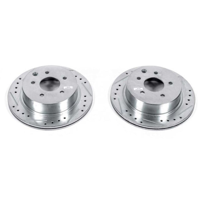Power Stop 93-97 Infiniti J30 Rear Evolution Drilled & Slotted Rotors - Pair Brake Rotors - Slot & Drilled PowerStop   