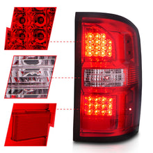 Load image into Gallery viewer, ANZO 2014-2018 GMC Sierra LED Tail Lights Black Housing Red/Clear Lens Tail Lights ANZO
