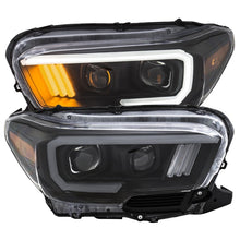 Load image into Gallery viewer, ANZO 2016-2017 Toyota Tacoma Projector Headlights w/ Plank Style Design Black/Amber w/ DRL Headlights ANZO
