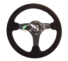 Load image into Gallery viewer, NRG Reinforced Steering Wheel (350mm / 3in. Deep) Blk Suede w/Blk BBall Stitch (Odi Bakchis Edition) Steering Wheels NRG

