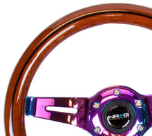 Load image into Gallery viewer, NRG Classic Wood Grain Steering Wheel (310mm) Dark Wood &amp; Black Line Inlay w/Neochrome 3-Spoke Ctr. Steering Wheels NRG
