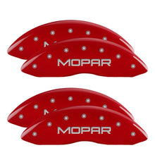 Load image into Gallery viewer, MGP 4 Caliper Covers Engraved Front &amp; Rear MOPAR Red finish silver ch Caliper Covers MGP

