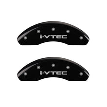 Load image into Gallery viewer, MGP Front set 2 Caliper Covers Engraved Front i-Vtec Black finish silver ch Caliper Covers MGP
