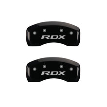 Load image into Gallery viewer, MGP 4 Caliper Covers Engraved Front Acura Rear RDX Black Finish Silver Char 2016 Acura RDX Caliper Covers MGP
