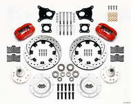 Wilwood Forged Dynalite Front Kit 12.19in Drilled Red AMC 71-76 OE Disc w/o Bendix Brakes Big Brake Kits Wilwood
