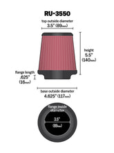 Load image into Gallery viewer, K&amp;N Universal Rubber Filter 3 1/2 inch FLG / 4 5/8 inch Base / 3-1/2 inch Top / 5 1/2 inch Height Air Filters - Universal Fit K&amp;N Engineering   
