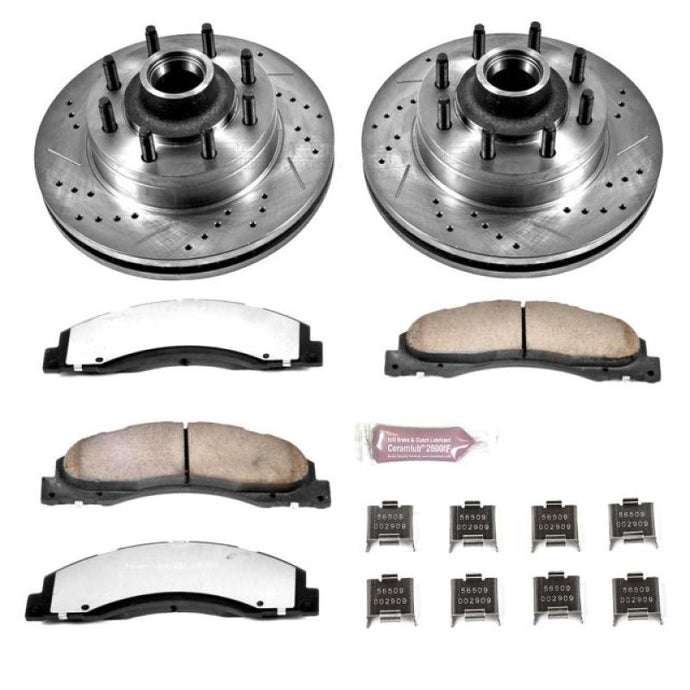 Power Stop 17-18 Ford E-450 Super Duty Front Z36 Truck & Tow Brake Kit Brake Rotors - Slot & Drilled PowerStop   