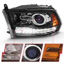 Load image into Gallery viewer, ANZO 2009-2018 Dodge Ram 1500 Projector Plank Style Switchback H.L Halo Black Amber (OE Style) Headlights ANZO
