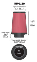Load image into Gallery viewer, K&amp;N Filter Universal Rubber Filter 3 1/2 inch Flange 4 5/8 inch Base 3 1/2 inch Top 7 inch Height Air Filters - Universal Fit K&amp;N Engineering   
