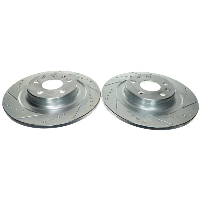 Power Stop 18-21 Volvo XC60 Rear Drilled & Slotted Rotor (Pair) Brake Rotors - Slot & Drilled PowerStop