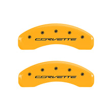 Load image into Gallery viewer, MGP 4 Caliper Covers Engraved Front &amp; Rear C7/Corvette Yellow finish black ch Caliper Covers MGP
