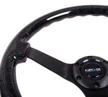 Load image into Gallery viewer, NRG Reinforced Steering Wheel (350mm / 3in Deep) Classic Blk Sparkle Wood Grain w/Blk 3-Spoke Center Steering Wheels NRG
