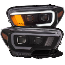 Load image into Gallery viewer, ANZO 2016-2017 Toyota Tacoma Projector Headlights w/ Plank Style Black w/ Amber Headlights ANZO
