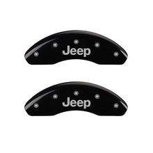 Load image into Gallery viewer, MGP 4 Caliper Covers Engraved Front JEEP Engraved Rear JEEP Grill logo Black finish silver ch Caliper Covers MGP
