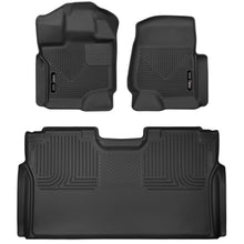 Load image into Gallery viewer, Husky Liners 15-23 Ford F-150 SuperCrew Cab X-Act Contour Front &amp; 2nd Row Seat Floor Liners - Black Floor Mats - Rubber Husky Liners
