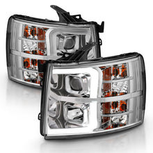 Load image into Gallery viewer, ANZO 2007-2013 Chevy Silverado 1500 Projector Plank Style Chrome Amber Headlights ANZO
