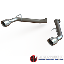 Load image into Gallery viewer, QTP 14-15 Chevrolet Camaro SS 6.2L 304SS Eliminator Muffler Delete Axle Back Exhaust w/4.5in Tips Axle Back QTP
