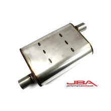 Load image into Gallery viewer, JBA Universal Chambered Style 304SS Muffler 13x9.75x4 2in Inlet Diameter Offset/Offset Muffler JBA
