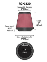 Load image into Gallery viewer, K&amp;N Universal Chrome Filter 2 1/8 inch FLG / 3 inch Bottom / 2 inch Top / 3 inch Height Air Filters - Universal Fit K&amp;N Engineering   
