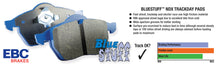 Load image into Gallery viewer, EBC 08-15 Infiniti G37 3.7 Bluestuff Rear Brake Pads Brake Pads - Racing EBC   
