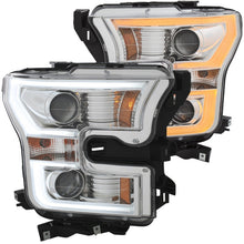 Load image into Gallery viewer, ANZO 2015-2017 Ford F-150 Projector Headlights w/ Plank Style Switchback Chrome w/ Amber Headlights ANZO
