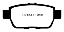 Load image into Gallery viewer, EBC 05-14 Honda Ridgeline 3.5 Greenstuff Rear Brake Pads Brake Pads - Performance EBC   
