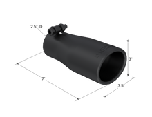 Load image into Gallery viewer, MBRP Universal Tip 2.5 O.D. Oval End 3.75 Inlet 10in length - Black Finish Tips MBRP
