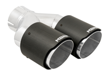 Load image into Gallery viewer, MBRP 3in ID / Dual 4in OD Out Staggered L 9.37in / R 9.87in Dual Wall Carbon Fiber Univ Exhaust Tip Tips MBRP

