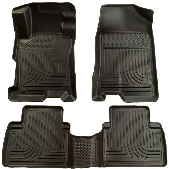 Husky Liners 09-12 Toyota Corolla/Matrix/Pontiac Vibe (FWD) WeatherBeater Combo Black Floor Liners Floor Mats - Rubber Husky Liners