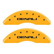 Load image into Gallery viewer, MGP 4 Caliper Covers Engraved Front &amp; Rear Denali Yellow finish black ch Caliper Covers MGP
