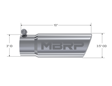 Load image into Gallery viewer, MBRP Universal Tip 3in O.D. Angled Rolled End 3 inlet 10 length Steel Tubing MBRP
