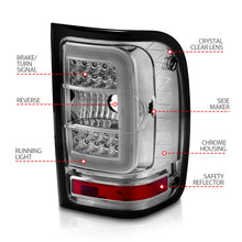 Load image into Gallery viewer, ANZO 2001-2011 Ford Ranger LED Tail Lights w/ Light Bar Chrome Housing Clear Lens Tail Lights ANZO
