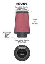 Load image into Gallery viewer, K&amp;N Universal Rubber Filter 3inch FLG / 5inch OD-B / 4-5/8inch OD-T / 8inch H Air Filters - Universal Fit K&amp;N Engineering   
