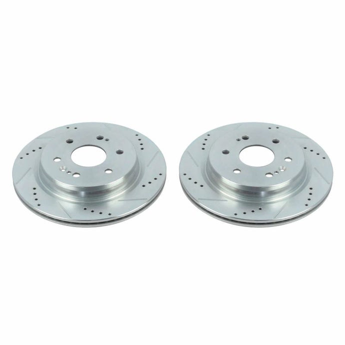 Power Stop 19-20 Chevrolet Silverado 1500 Rear Evolution Drilled & Slotted Rotors - Pair Brake Rotors - Slot & Drilled PowerStop