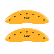 MGP Front set 2 Caliper Covers Engraved Front MGP Yellow finish black ch Caliper Covers MGP
