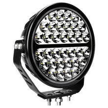 Load image into Gallery viewer, Go Rhino Xplor Blackout Series Round Single LED Spot Light Kit w/DRL (Surface Mount) 9in. - Blk Light Bars &amp; Cubes Go Rhino   
