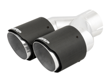 Load image into Gallery viewer, MBRP 3in ID / Dual 4in OD Out Staggered L 9.87in / R 9.37in Dual Wall Carbon Fiber Univ Exhaust Tip Tips MBRP   

