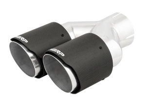 MBRP 3in ID / Dual 4in OD Out Staggered L 9.87in / R 9.37in Dual Wall Carbon Fiber Univ Exhaust Tip Tips MBRP   