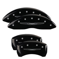 MGP 4 Caliper Covers Engraved F & R Chrysler Wing Black Finish Silver Char 2017 Chrysler Pacifica Caliper Covers MGP