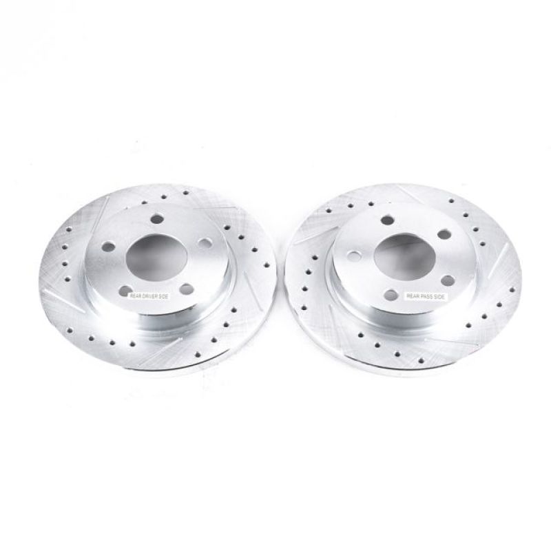 Power Stop 93-05 Ford Taurus Rear Evolution Drilled & Slotted Rotors - Pair Brake Rotors - Slot & Drilled PowerStop