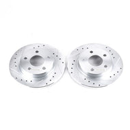 Power Stop 93-05 Ford Taurus Rear Evolution Drilled & Slotted Rotors - Pair Brake Rotors - Slot & Drilled PowerStop